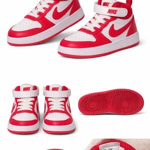 Nike Kids Red and White High-Top SneakersUS9.5